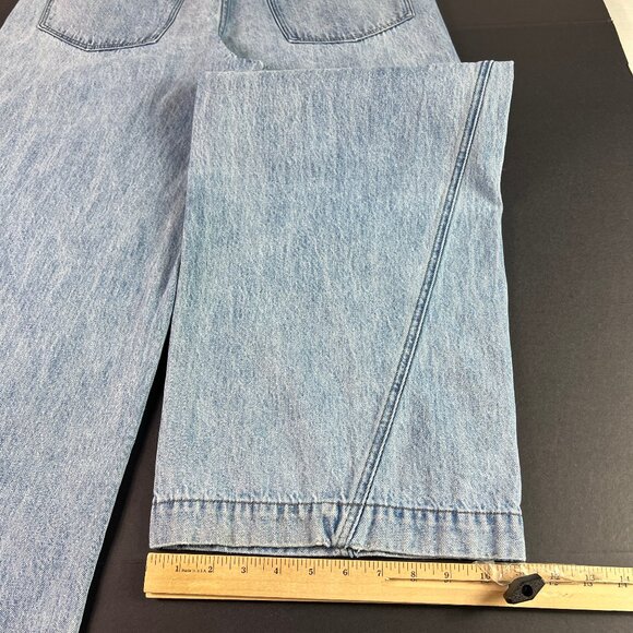Madewell Jeans Women's 33x31* Super Wide Leg High Rise Light Blue Denim Tag 30 - Picture 11 of 16